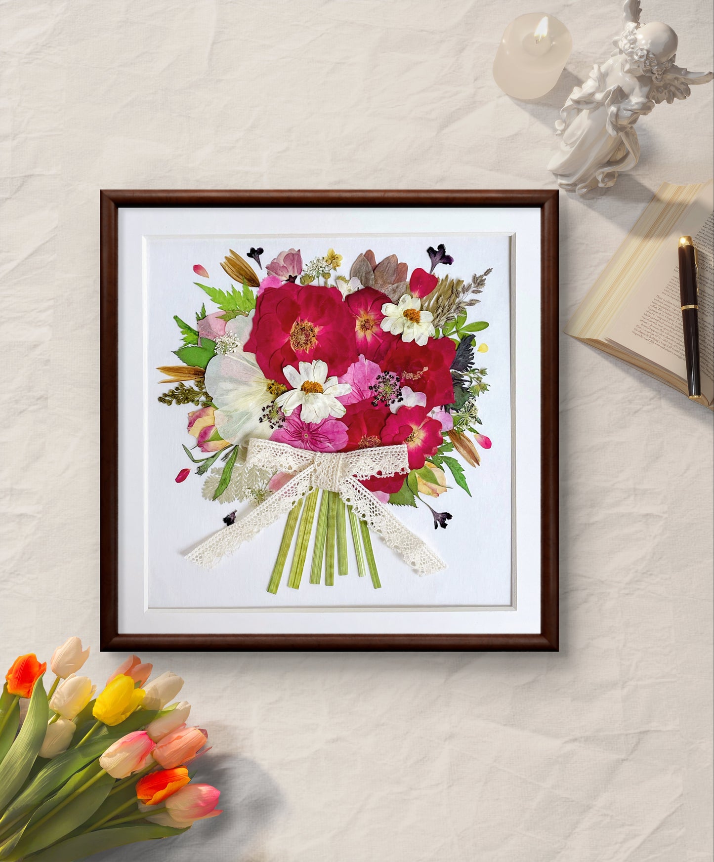 8 x 8 FLOWER BOUQUET - RED