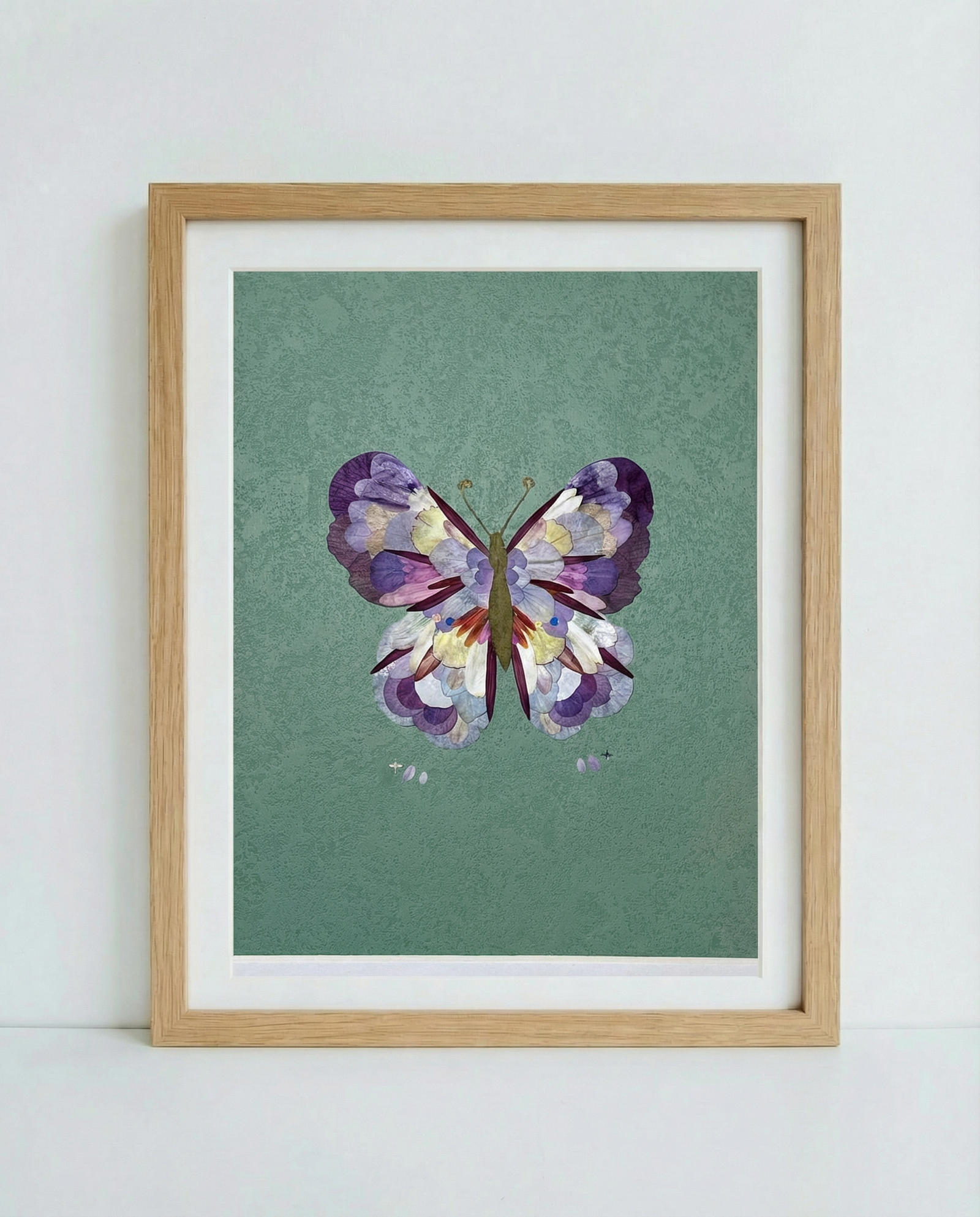 Opera d’Arte con Veri Petali di Fiori – Farfalla