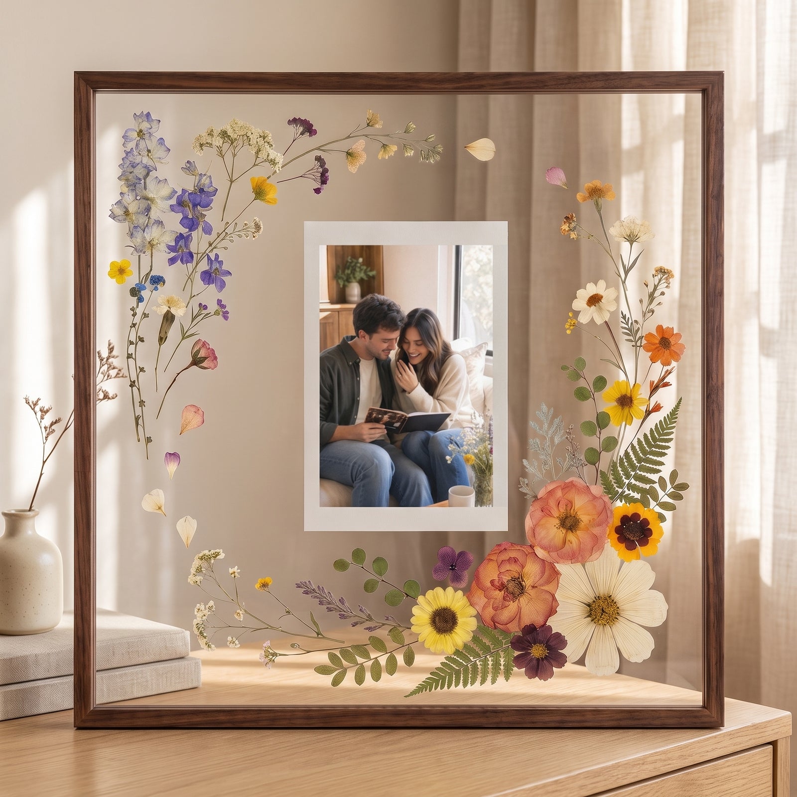 Floral Memory Photo Frame