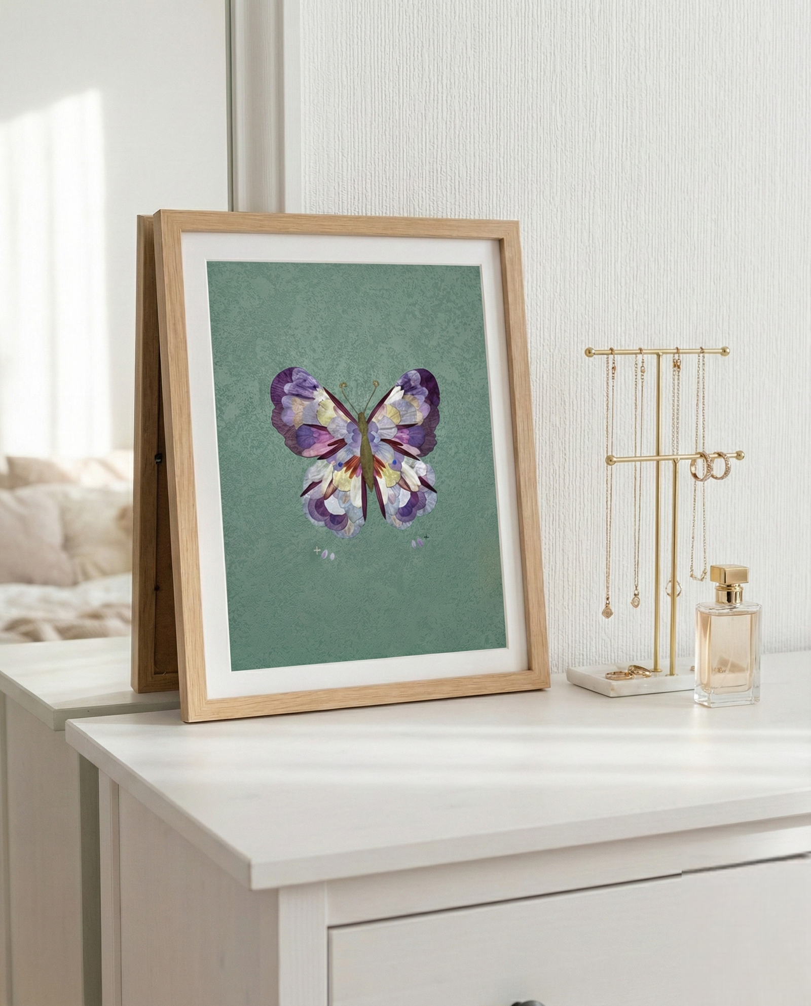 Opera d’Arte con Veri Petali di Fiori – Farfalla