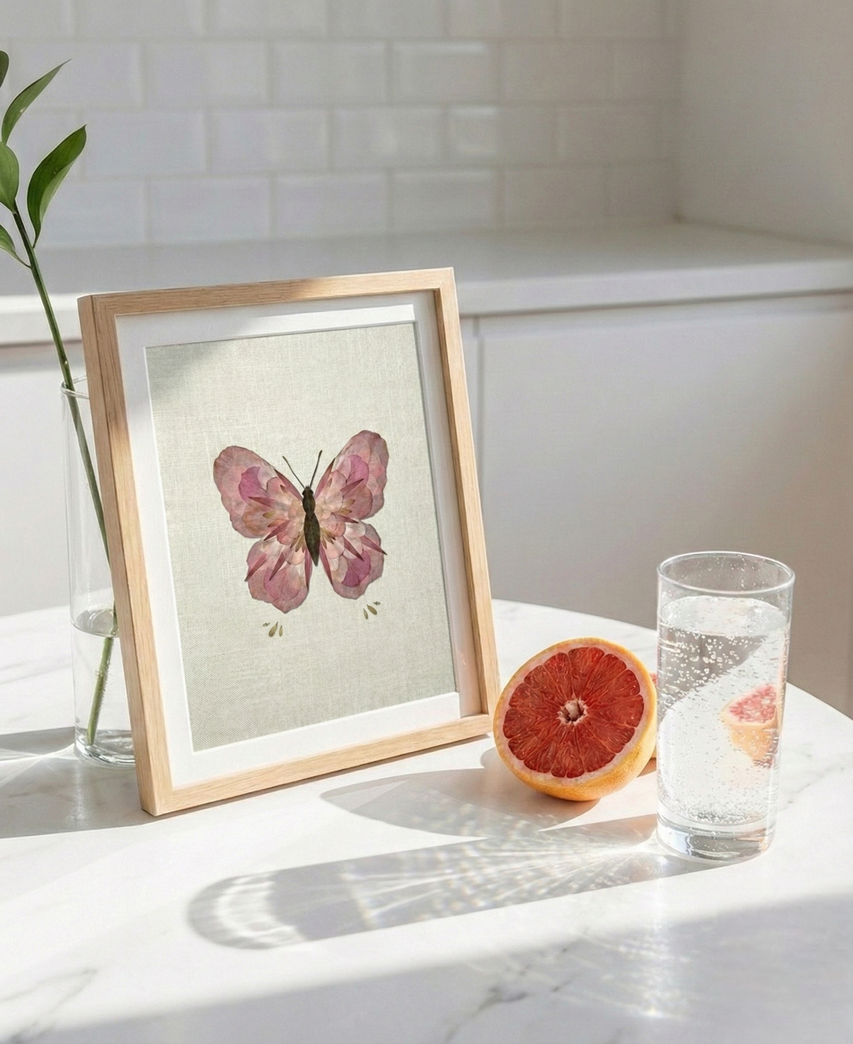 Opera d’Arte con Veri Petali di Fiori – Farfalla