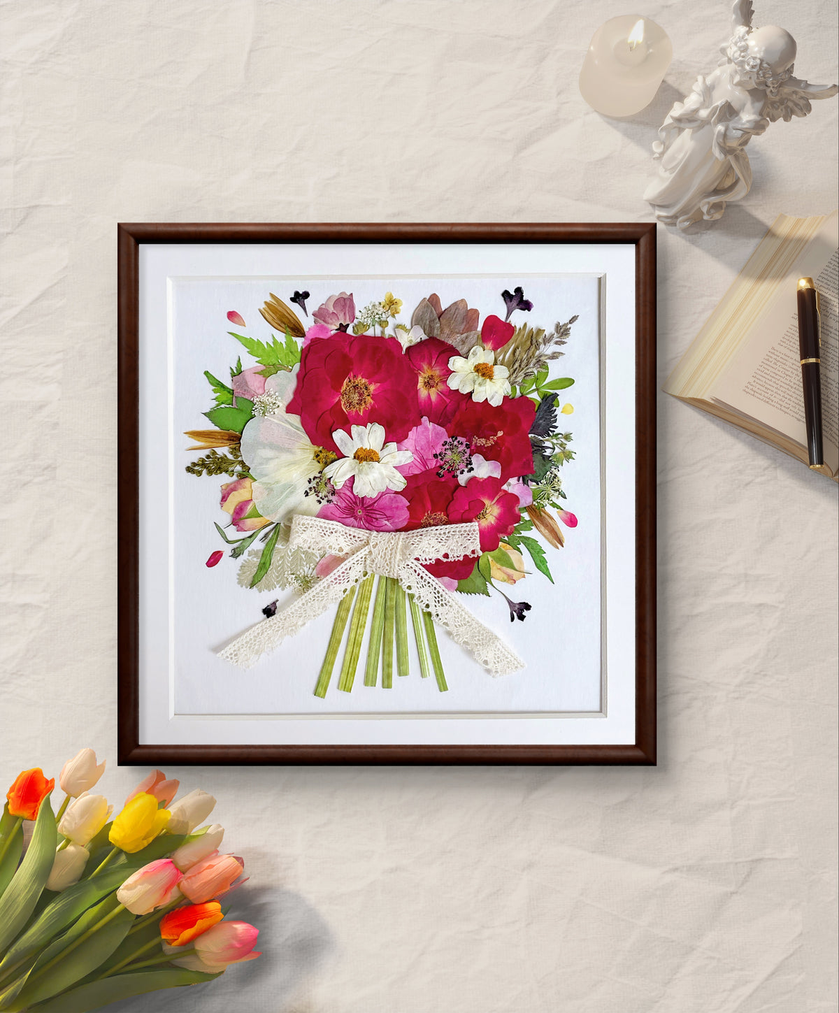 8 × 8 Bouquet di Fiori – Rosso