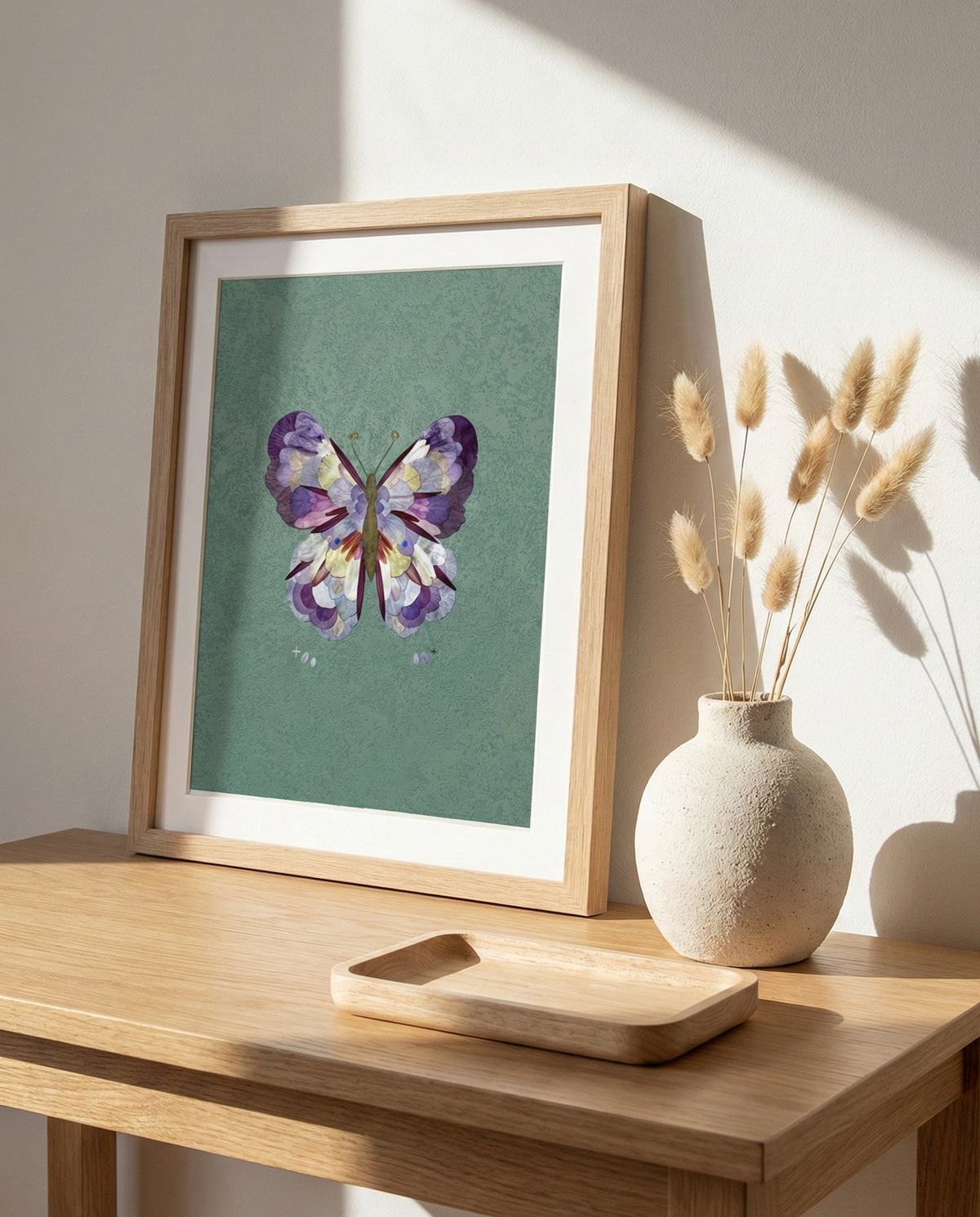 Opera d’Arte con Veri Petali di Fiori – Farfalla