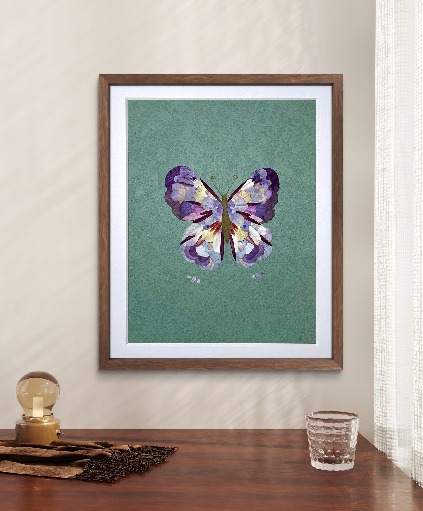 Real Flower Petals Artwork - Butterfly