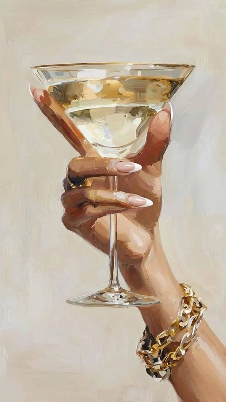 A Golden Toast — Martini Glass