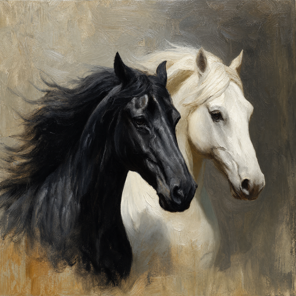 Black and White Horses