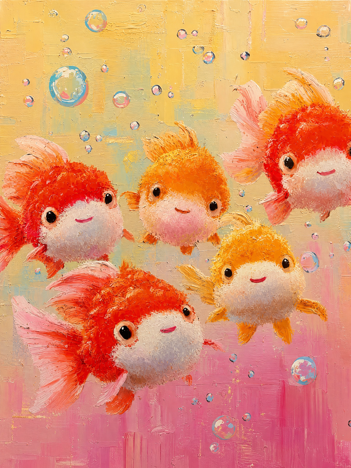 Five Cheerful Goldfish