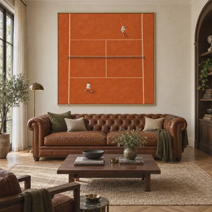 Clay court tennis oil painting video
