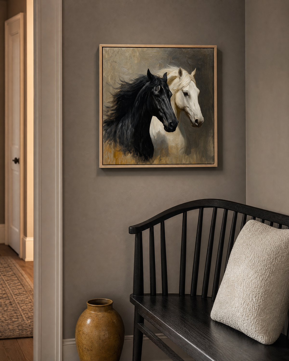 Black and White Horses
