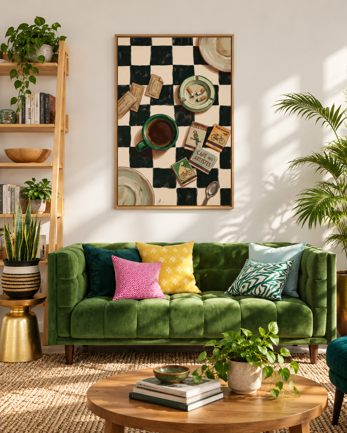 Café Checkers — Coffee Table Still Life