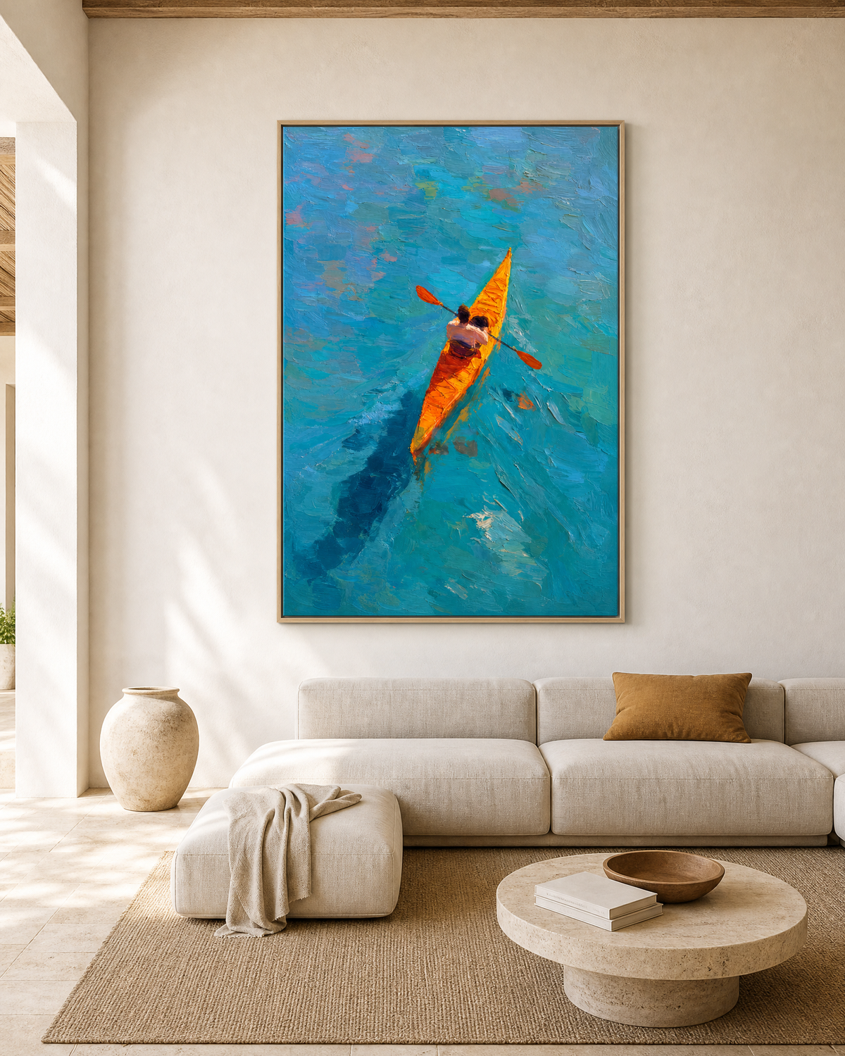 Kayaker on Turquoise Water