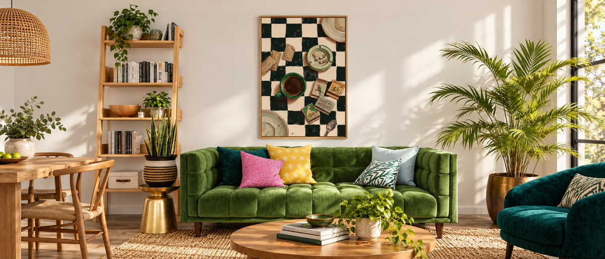 Café Checkers — Coffee Table Still Life